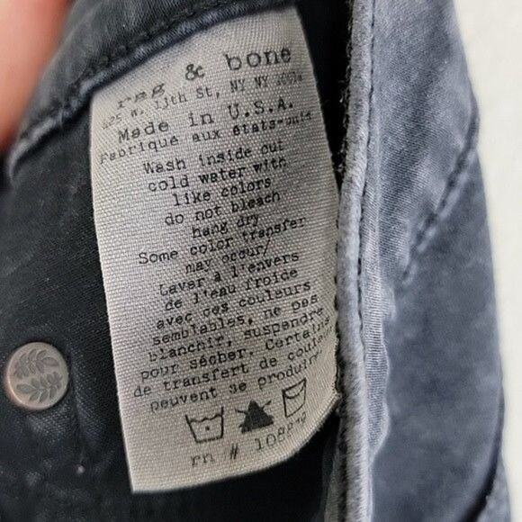 Rag & Bone Women's Justine Skinny Jeans Acid Wash Rosebowl Black size 29 - Picture 8 of 11